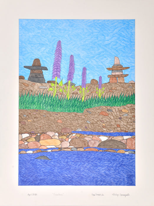 Landscape in the North - Original Drawing
