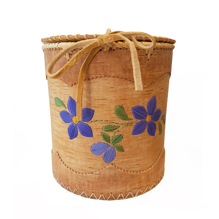 Purple Flower Birch Basket