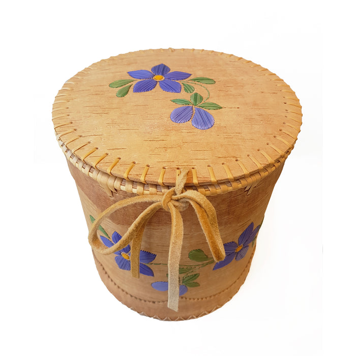 Purple Flower Birch Basket