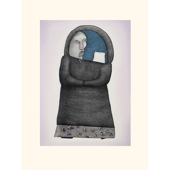 09. Nanurmik Tiguaqtuq (Adopted Bear Cub) - 2025 CAPE DORSET Annual Print Collection