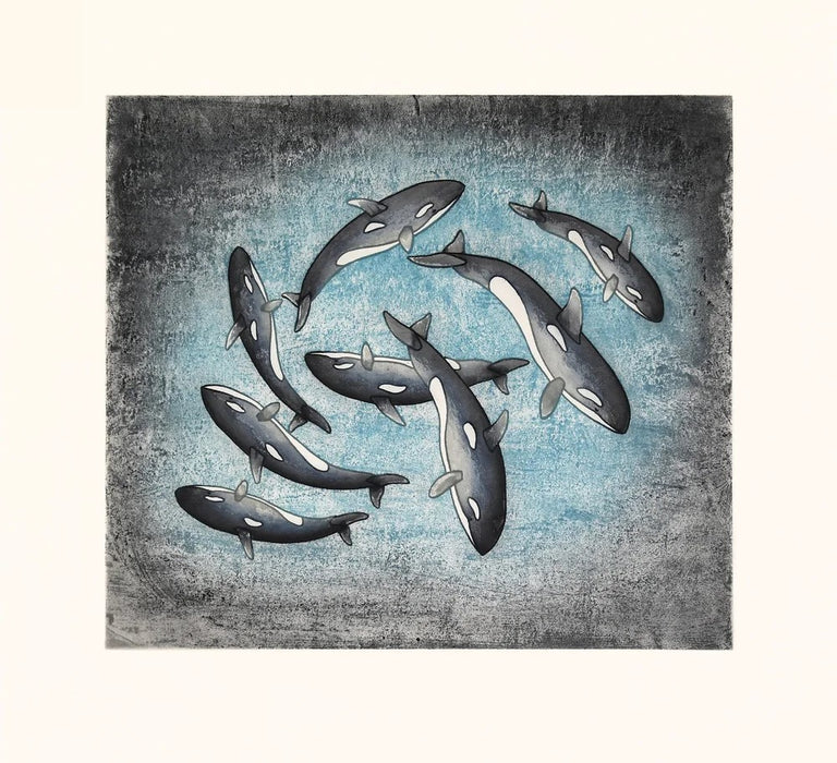 08. Kaivattuit (Circling Whales) - 2026 CAPE DORSET Annual Print Collection