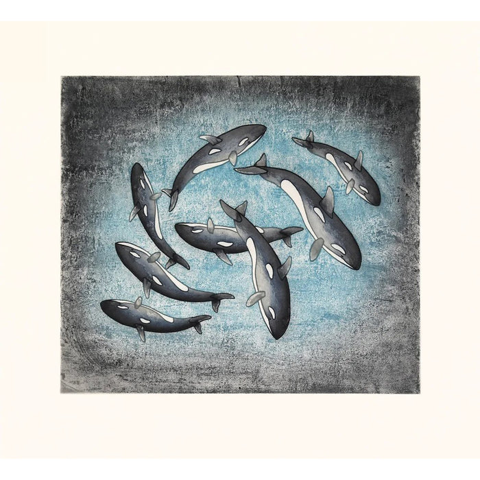 08. Kaivattuit (Circling Whales) - 2026 CAPE DORSET Annual Print Collection