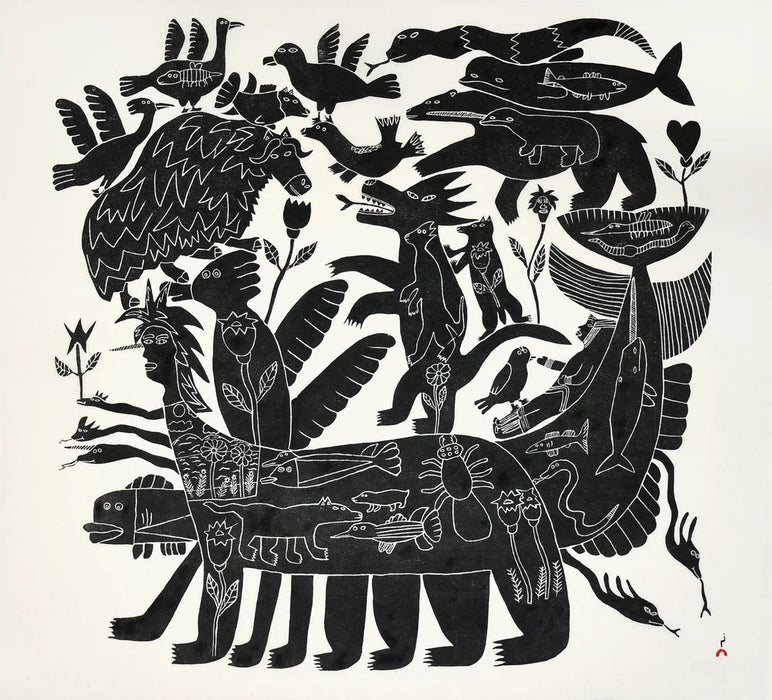 15. Dinosaur Riding Transformation - 2026 CAPE DORSET Annual Print Collection