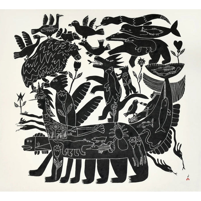 15. Dinosaur Riding Transformation - 2026 CAPE DORSET Annual Print Collection