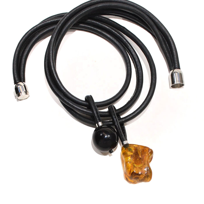 Short Necklace with Two Pendants