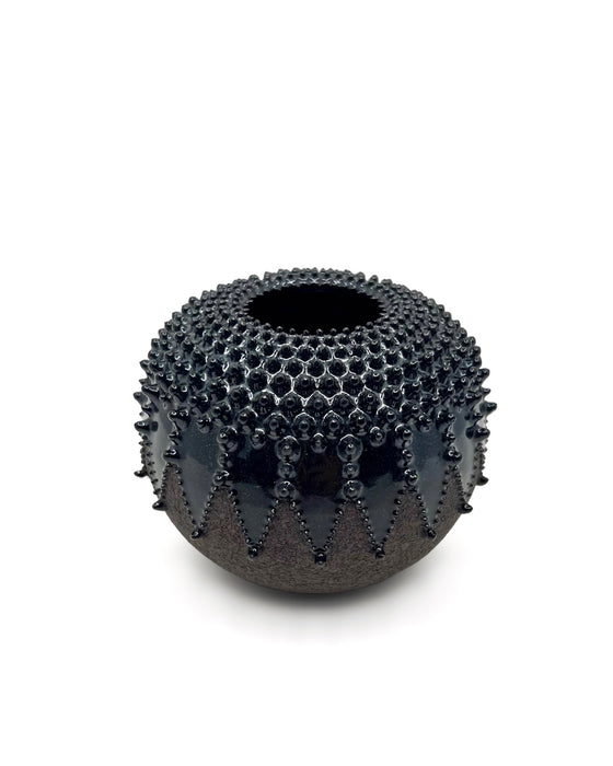 Black Urchin Vessel - Black Glaze