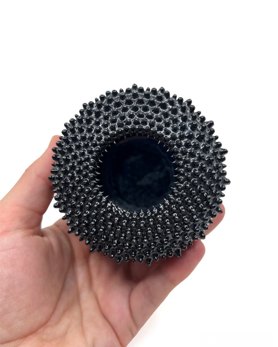 Black Urchin Vessel - Black Glaze