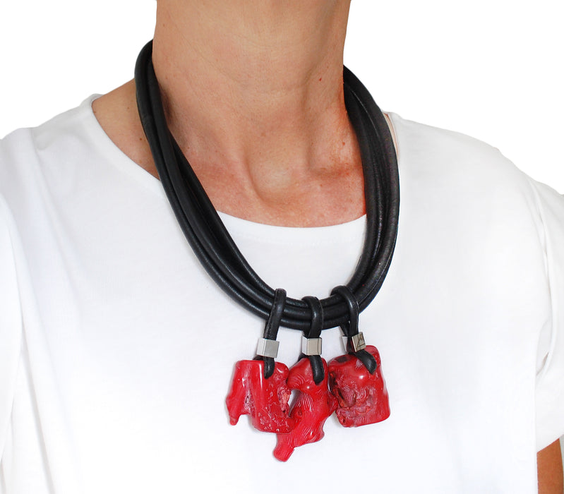 Coral Dangling Necklace