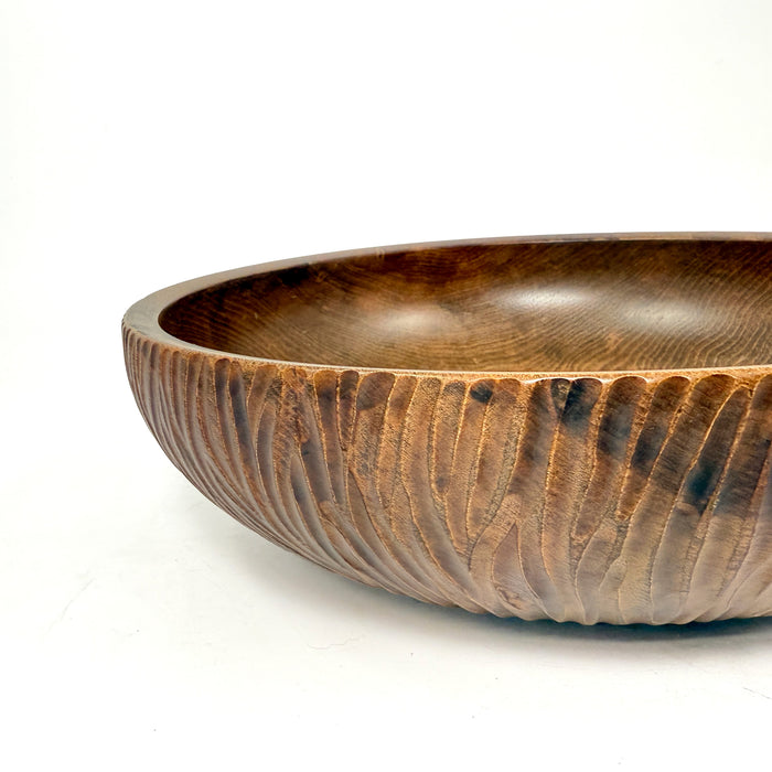 Maple Bowl With Savanna Grass Carving