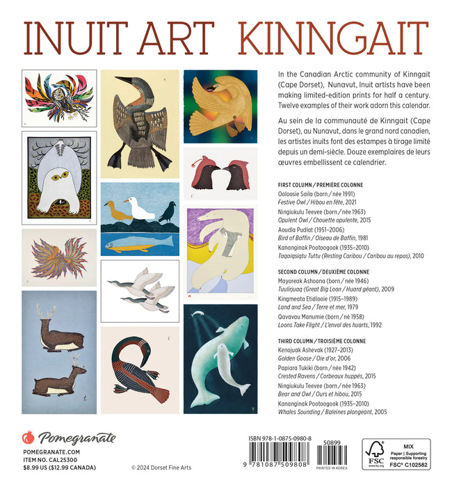 2025 Inuit Art: Kinngait (Cape Dorset) Mini Wall Calendar