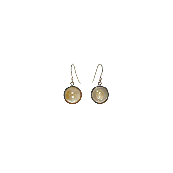Framed Button Drop Earrings