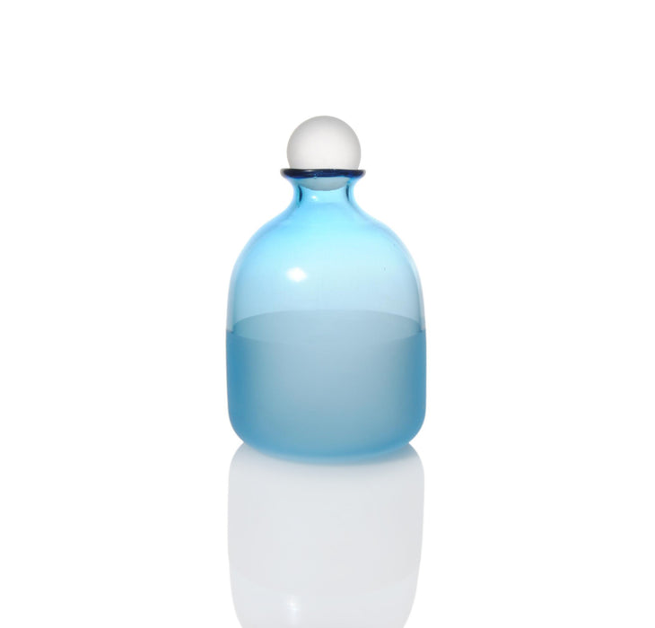 Half Matte Sphere Decanter in Aqua