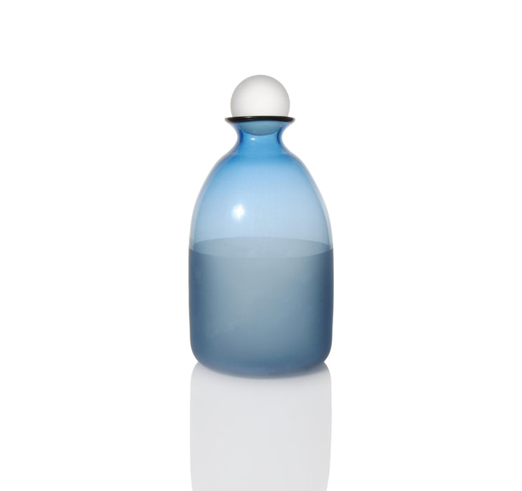 Half Matte Sphere Decanter in Steel Blue