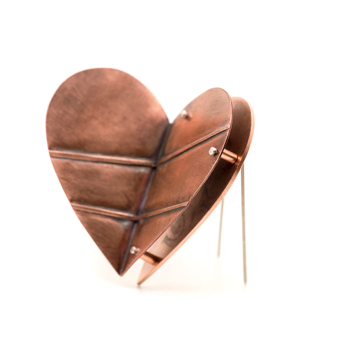 Copper Heart Brooch