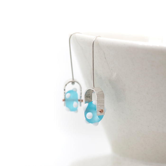 Glass and Metal Earrings