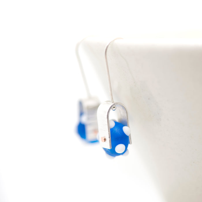 Glass and Metal Earrings