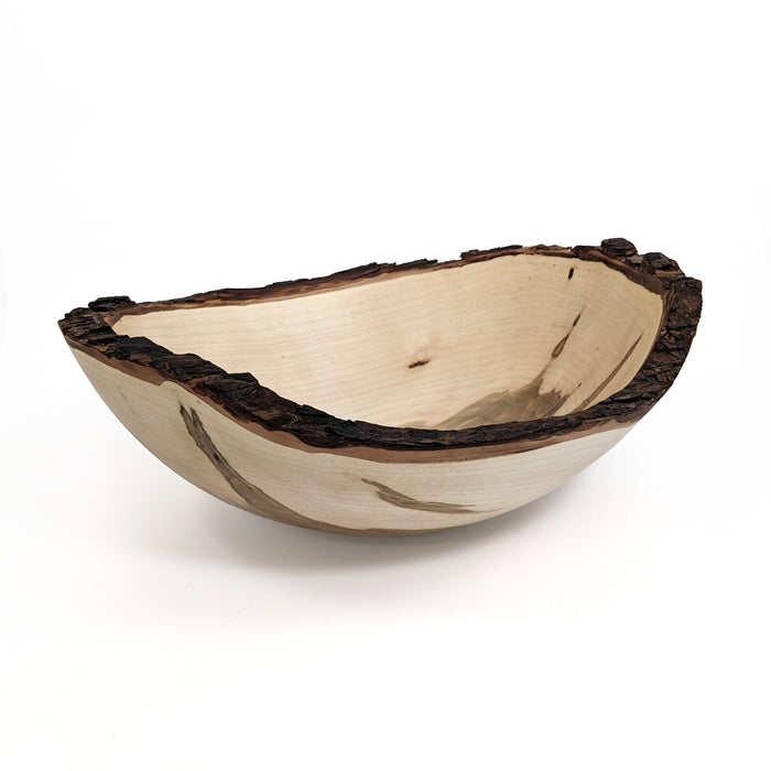 14" Red Maple Bowl with Waned Live Edge