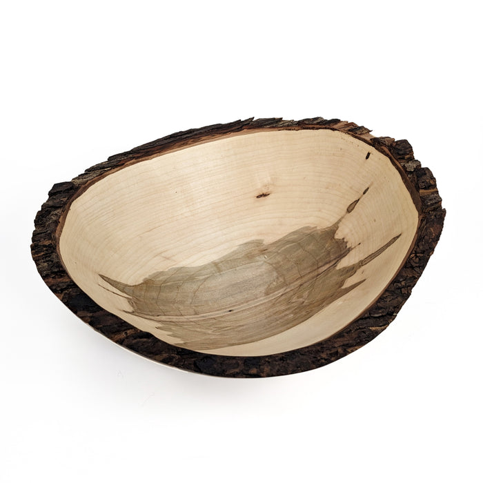 14" Red Maple Bowl with Waned Live Edge