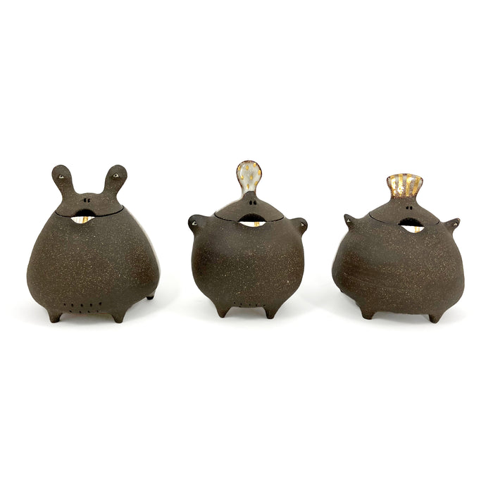 Brown Stoneware Honey Jar