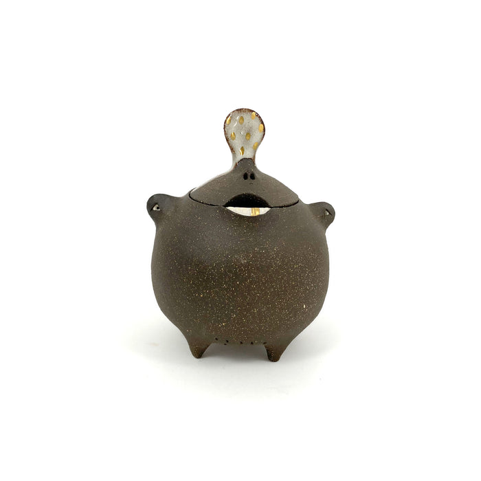 Brown Stoneware Honey Jar
