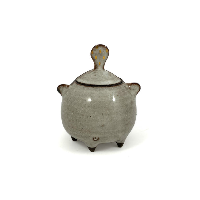 Brown Stoneware Honey Jar