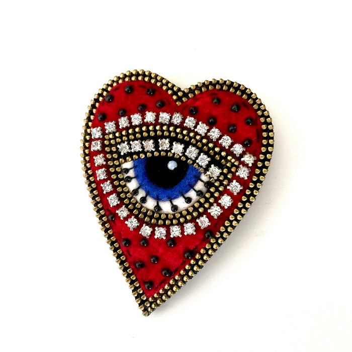 Heart with Eye Brooch
