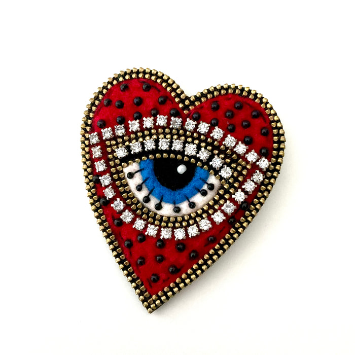 Heart with Eye Brooch