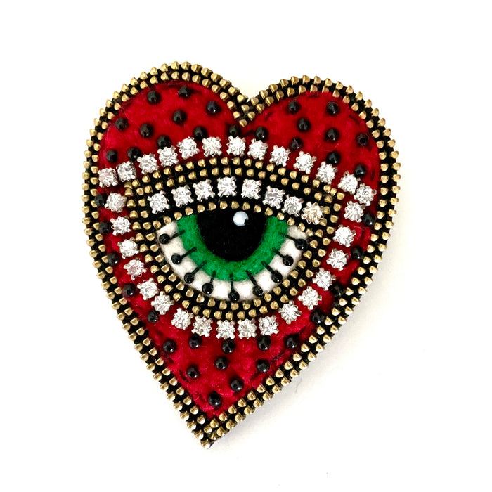 Heart with Eye Brooch