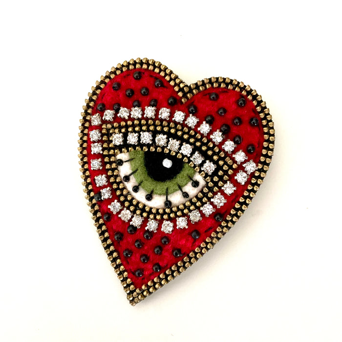 Heart with Eye Brooch