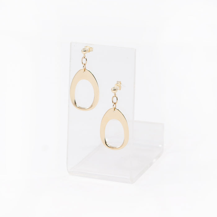 14k Gold Small Oval Loop Earrings