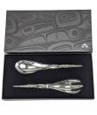 Pewter Horn Server Set,polished