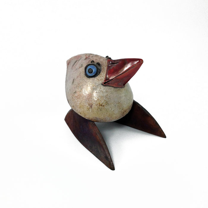 Fat Bird Golden Raku Red Beak