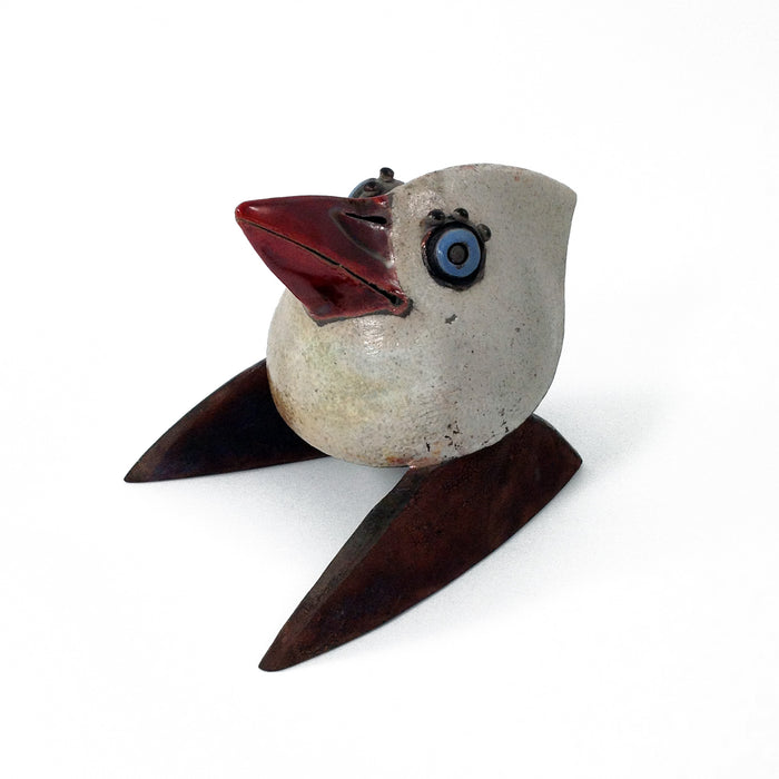 Fat Bird Golden Raku Red Beak