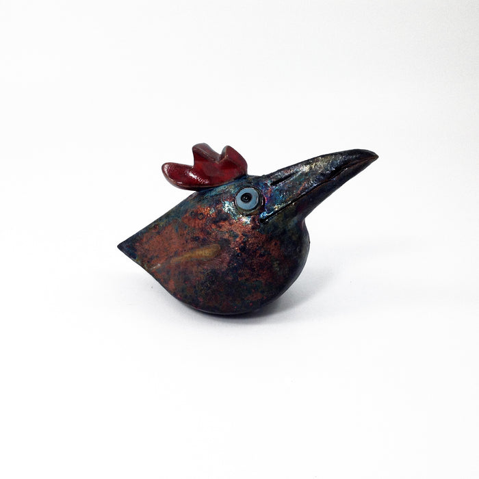 Raku Gold & Copper Bird