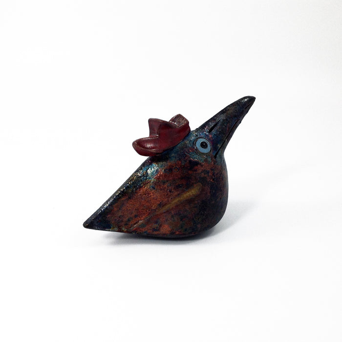 Raku Gold & Copper Bird