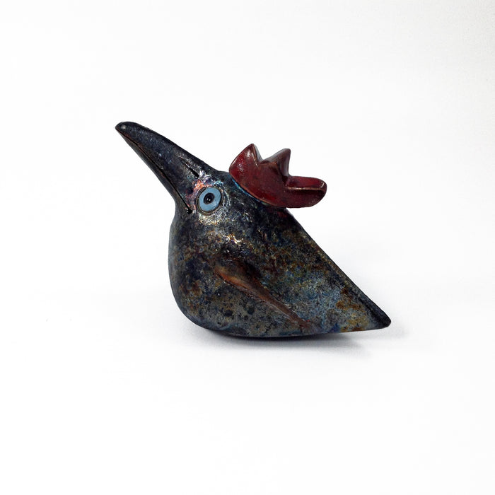 Raku Gold & Copper Bird