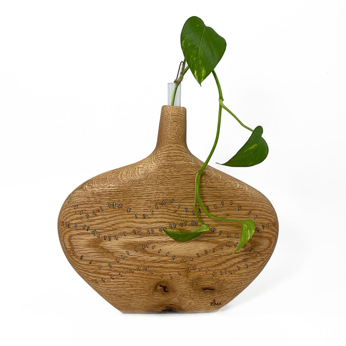 Hanging Bud Vase in White Oak