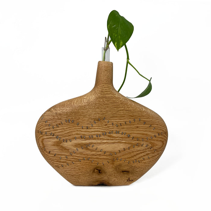 Hanging Bud Vase in White Oak