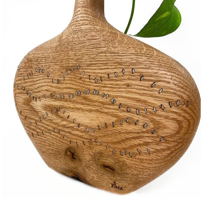 Hanging Bud Vase in White Oak