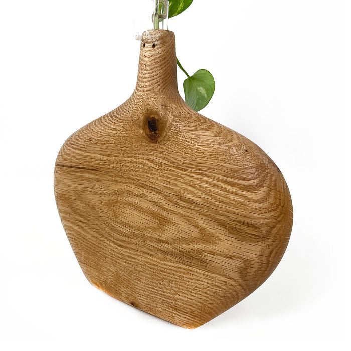 Hanging Bud Vase in White Oak