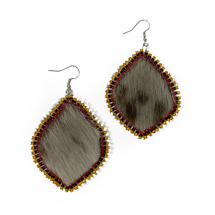 Beaded Sealskin Earrings