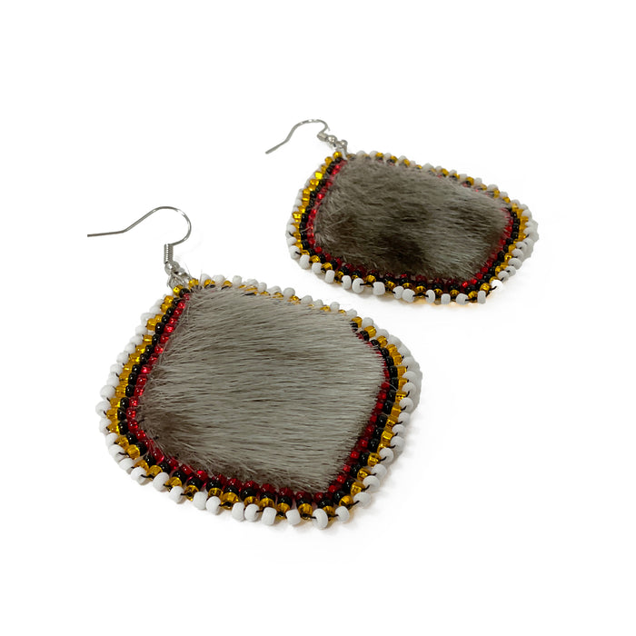 Beaded Sealskin Earrings