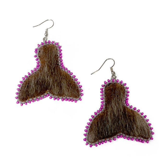 Whale Tail - Sealskin Earrings