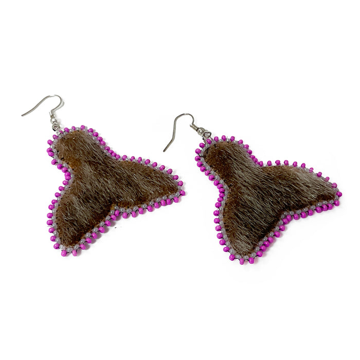 Whale Tail - Sealskin Earrings