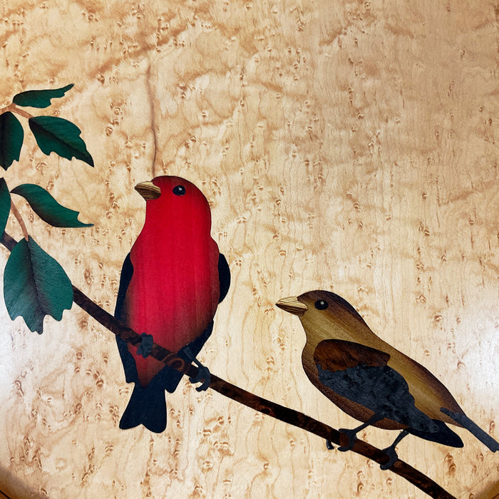 Mr. & Mrs. Scarlet Tanager Wooden Tray