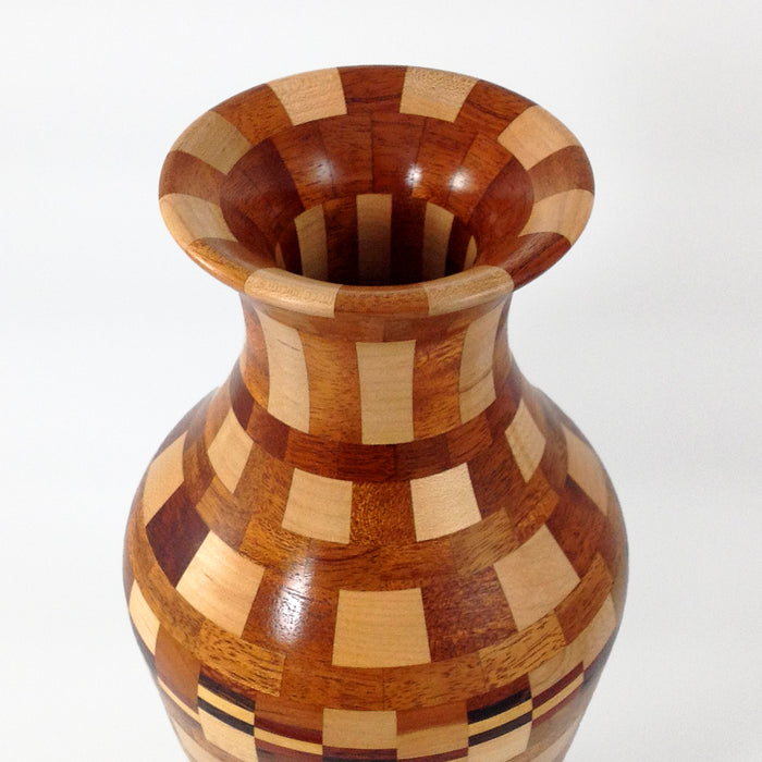 Checker Wood Vase