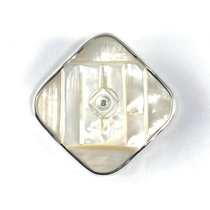 White Deco Brooch / Pendant