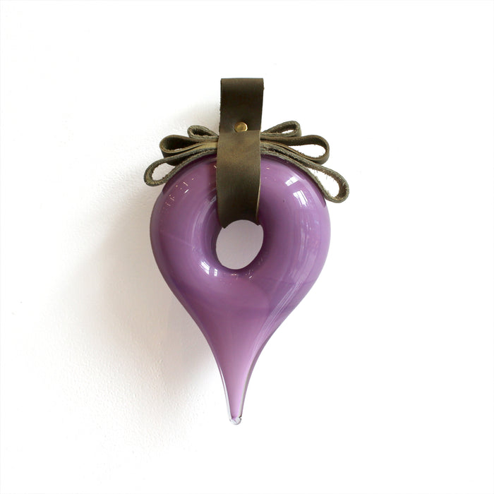 Small Glass & Leather Wall Hanging