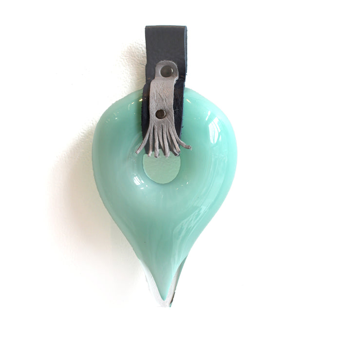 Small Glass & Leather Wall Hanging