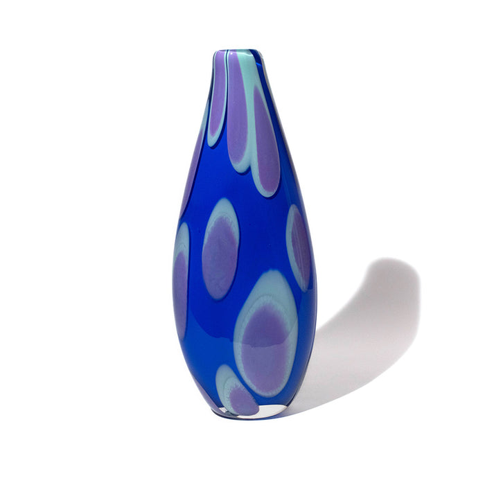 Blue, Celadon and Violet Polka Dot Vase